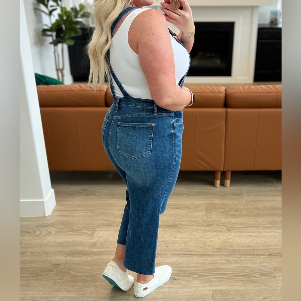 Judy Blue High Rise Wide Leg Crop Overalls-Size 2XL - Picture 2 of 11